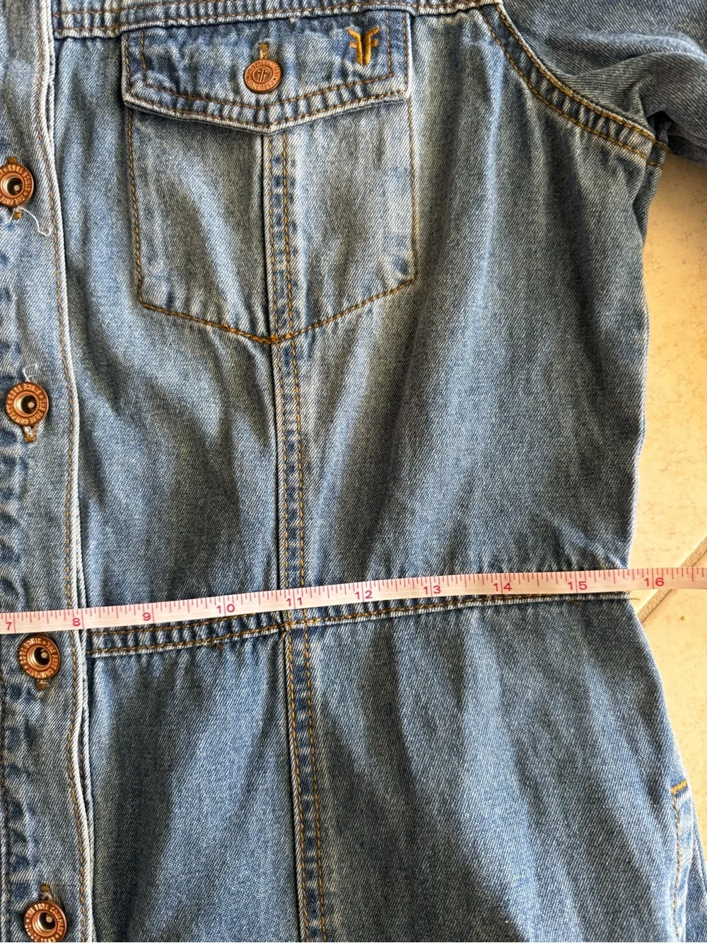 Frye Women's Long Sleeve Denim Mini Dress - Picture 5 of 6